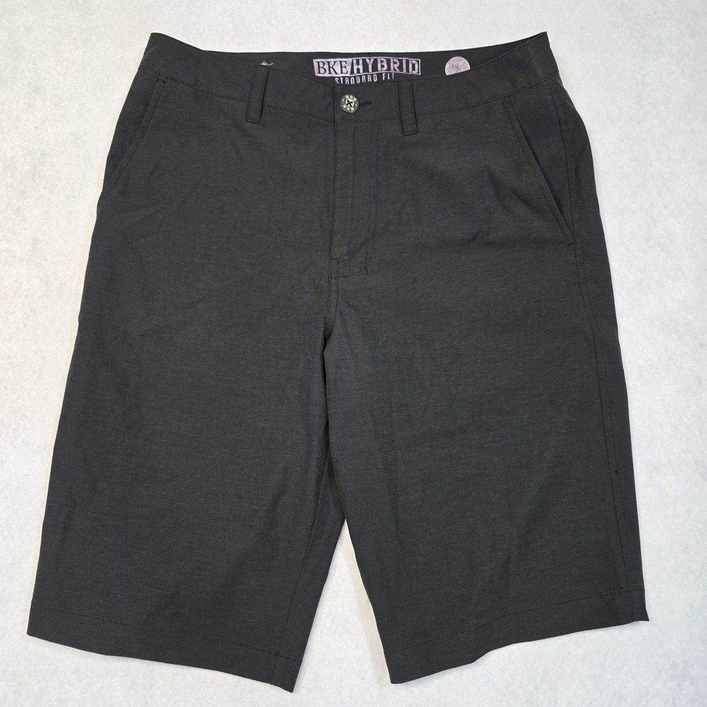 BKE Hybrid Standard Fit Mens Shorts Black Size 30 Stretch Quick Dry TS001538M